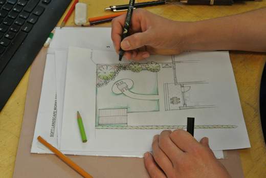 Creating and garden design drawing